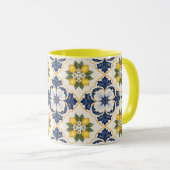 Mediterranean Lemon Tile Italian Talavera マグカップ (正面右)