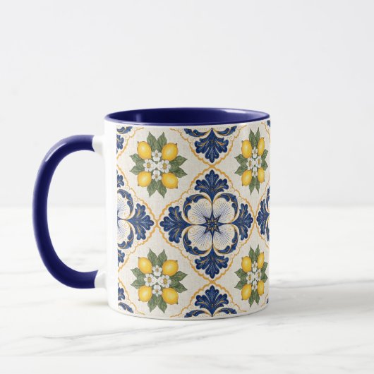 Mediterranean Lemon Tile Italian Talavera マグカップ (左)