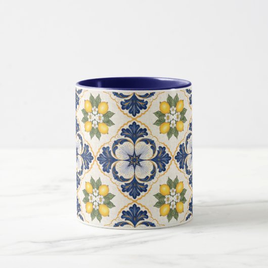 Mediterranean Lemon Tile Italian Talavera マグカップ (中央)