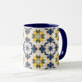 Mediterranean Lemon Tile Italian Talavera マグカップ (正面右)
