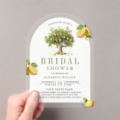 Mediterranean Lemon Tree Arch Bridal Shower アクリル招待状 (インサイチュ (ポータブル))