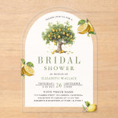 Mediterranean Lemon Tree Arch Bridal Shower アクリル招待状 (正面)