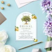 Mediterranean Lemon Tree Arch Bridal Shower アクリル招待状 (インサイチュ (ウェディング))