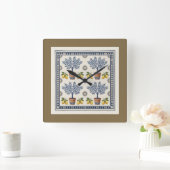 Mediterranean Lemon Tree Square Wall Clock スクエア壁時計 (ホーム)