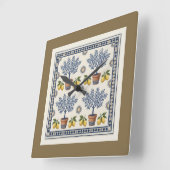 Mediterranean Lemon Tree Square Wall Clock スクエア壁時計 (傾斜)