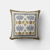 Mediterranean Lemon Tree Tile Pattern Cushion クッション (正面)