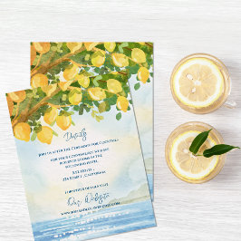 Mediterranean Lemon Watercolor Wedding Details エンクロージャーカード