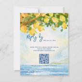 Mediterranean Lemon Watercolor Wedding Reply By 出欠カード (裏面)