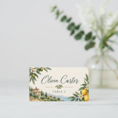 Mediterranean Lemon Wedding プレイスカード | イタリアン (スタンド正面)