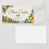 Mediterranean Lemon Wedding プレイスカード | イタリアン (正面/裏面)