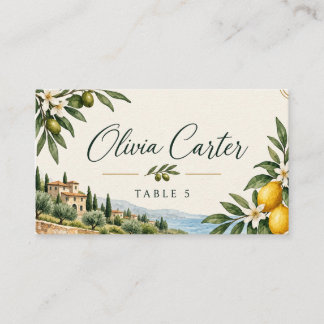 Mediterranean Lemon Wedding プレイスカード | イタリアン