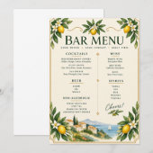 Mediterranean Lemon Wedding Bar Menu | イタリア風 メニュー (正面/裏面)