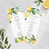 Mediterranean Lemon Wedding Ceremony Program | メニュー