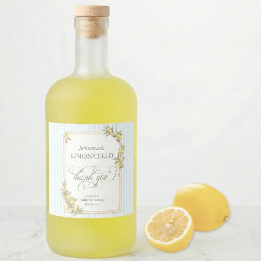 Mediterranean Lemon Wedding Limoncello リキュールボトルラベル