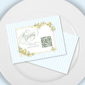 Mediterranean Lemon Wedding Registry QR Code エンクロージャーカード