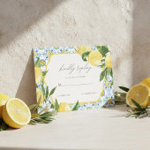 Mediterranean Lemon Wedding RSVP Card