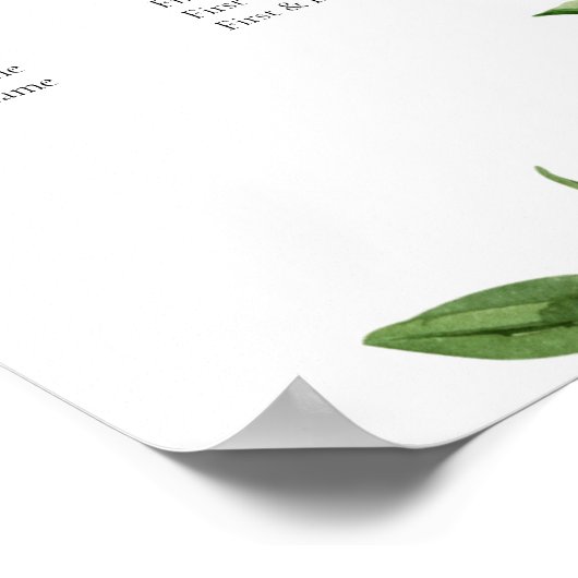 Mediterranean Lemon Wedding Seating Chart  ポスター (角)