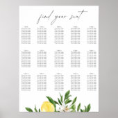 Mediterranean Lemon Wedding Seating Chart  ポスター (正面)