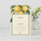 Mediterranean Lemon with QR Code | Beige 招待状 (スタンド正面)