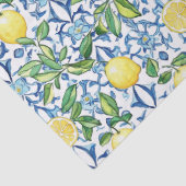 Mediterranean Lemons Blue Tiles 薄葉紙 (詳細)