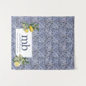 Mediterranean Lemons Business Table Runner Banner タペストリー (正面(横))