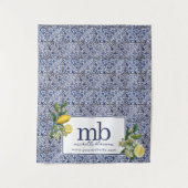 Mediterranean Lemons Business Table Runner Banner タペストリー (正面)