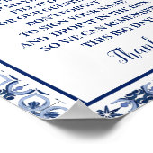 Mediterranean Lemons Guestbook Wedding Sign ポスター (角)