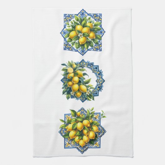 Mediterranean Lemons Kitchen Towel キッチンタオル (縦)