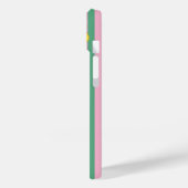 Mediterranean Lemons Pink Green Stripes Name Case-Mate iPhoneケース (裏面 / 左)