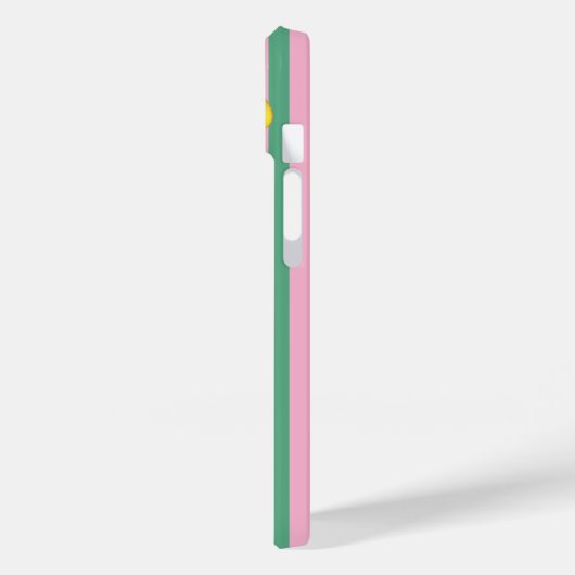 Mediterranean Lemons Pink Green Stripes Name Case-Mate iPhoneケース (裏面 / 左)