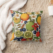 Mediterranean Limes, Lemons and Flowers. Painted クッション (ブランケット)