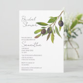 Mediterranean Minimal Olive Branch Bridal Shower 招待状 (スタンド正面)