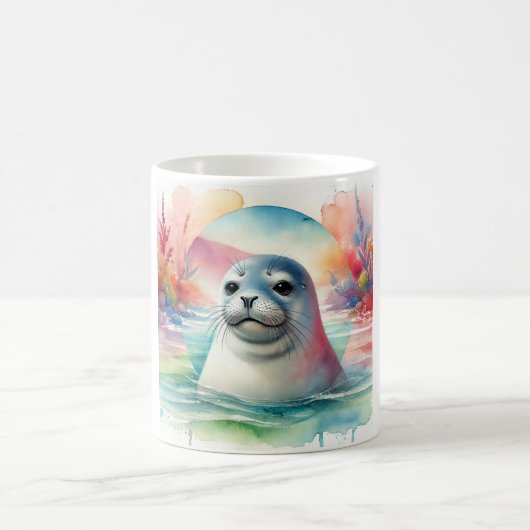 Mediterranean monk seal serenity 210824AREF111 - W コーヒーマグカップ (中央)