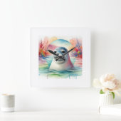 Mediterranean monk seal serenity 210824AREF111 - W スクエア壁時計 (ホーム)