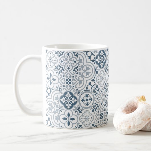 Mediterranean Moroccan Tile pattern コーヒーマグカップ (ドーナツ)