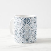 Mediterranean Moroccan Tile pattern コーヒーマグカップ (正面左)