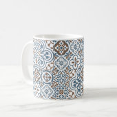 Mediterranean Moroccan Tile pattern コーヒーマグカップ (正面左)