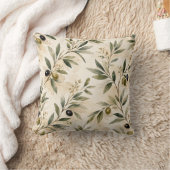 Mediterranean Olive Branch Pattern Cushion クッション (ブランケット)