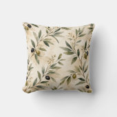Mediterranean Olive Branch Pattern Cushion クッション (正面)