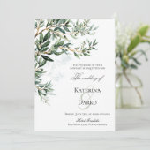 Mediterranean Olive Branch Wedding Invitation 招待状 (スタンド正面)