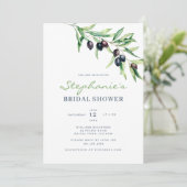 Mediterranean Olive Bridal Shower Invitation 招待状 (スタンド正面)