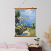 Mediterranean Olive Grove by the Sea  吊り下げ型タペストリー (寝室)