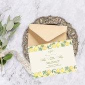 Mediterranean Olive Lemon Modern Wedding 出欠カード