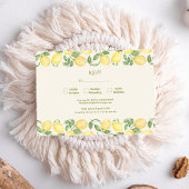 Mediterranean Olive Lemon Modern Wedding 出欠カード