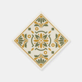 Mediterranean Olive Tile スタンダードカクテルナプキン (角)