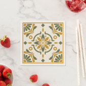 Mediterranean Olive Tile スタンダードカクテルナプキン (インサイチュ)