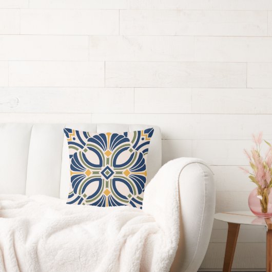 Mediterranean Ornamental Tile クッション (ソファ)
