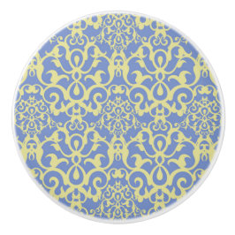 Mediterranean Pattern - Blue and Yellow Ornament セラミックノブ