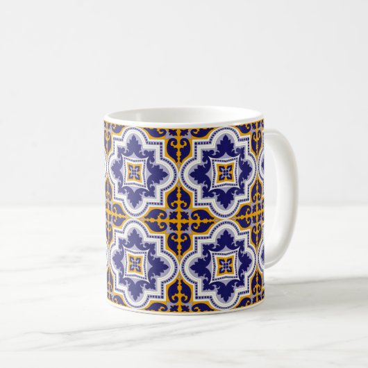 Mediterranean Pattern Kitchen コーヒーマグカップ (正面右)