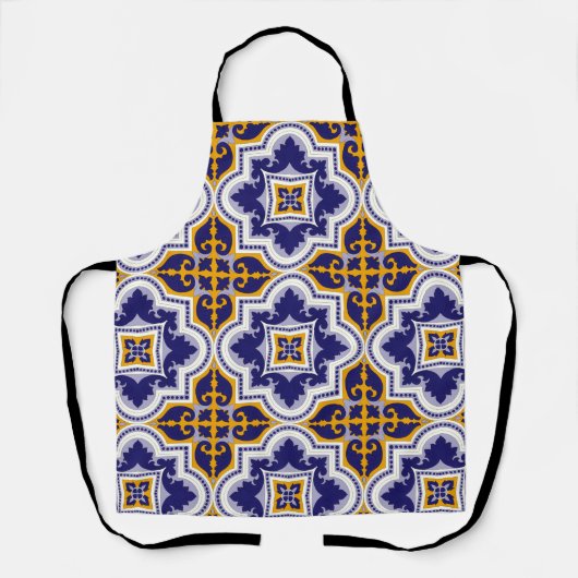 Mediterranean Pattern Kitchen Apron エプロン (正面)